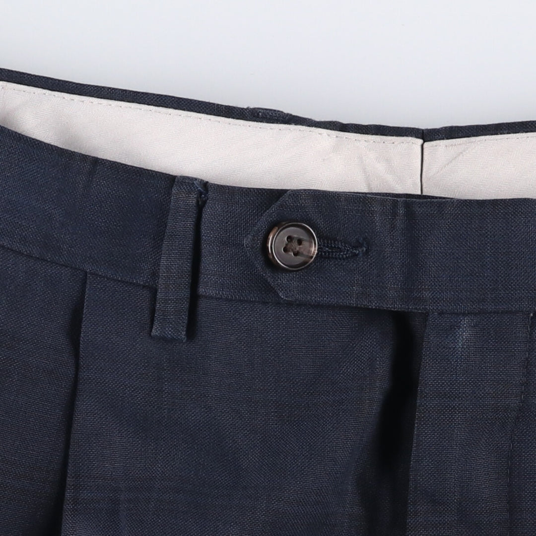 Ralph Lauren RALPH Two-pleat Check Pattern Slacks Pants Men's W36 unclear navy blue type Vintage Second Hand