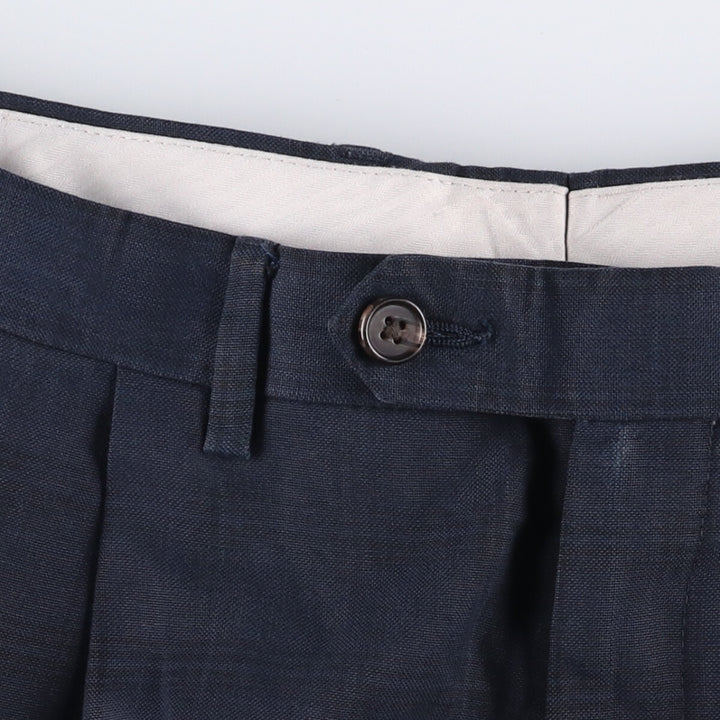 Ralph Lauren RALPH Two-pleat Check Pattern Slacks Pants Men's W36 unclear navy blue type Vintage Second Hand