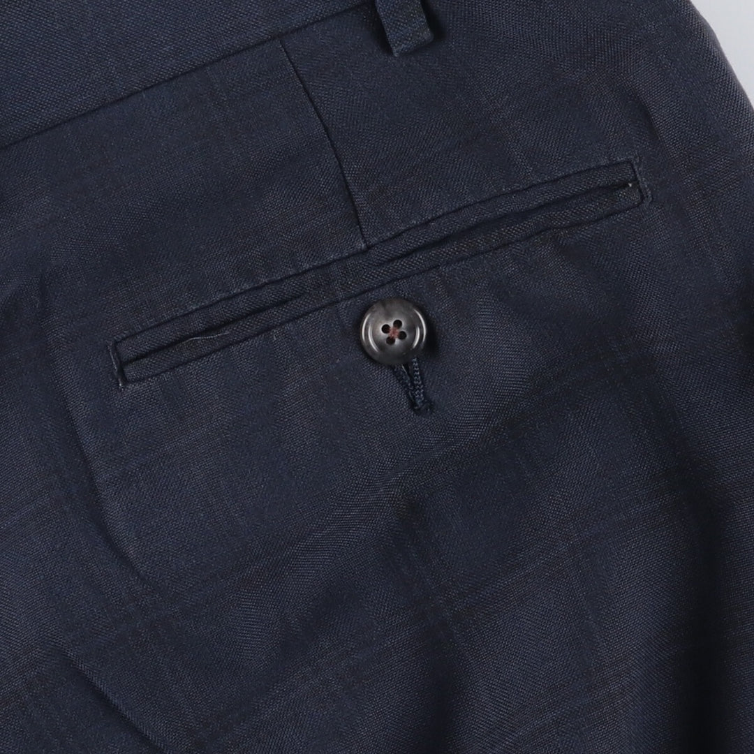 Ralph Lauren RALPH Two-pleat Check Pattern Slacks Pants Men's W36 unclear navy blue type Vintage Second Hand