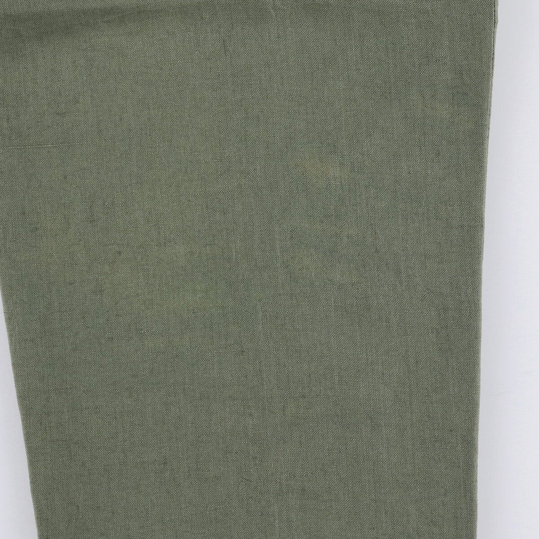 90'S J.Crew Two-pleat Linen Pants Slacks Men's W32 Vintage linen Khaki type Vintage Second Hand