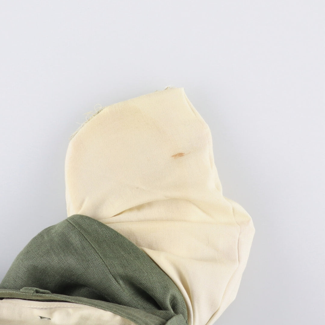 90'S J.Crew Two-pleat Linen Pants Slacks Men's W32 Vintage linen Khaki type Vintage Second Hand