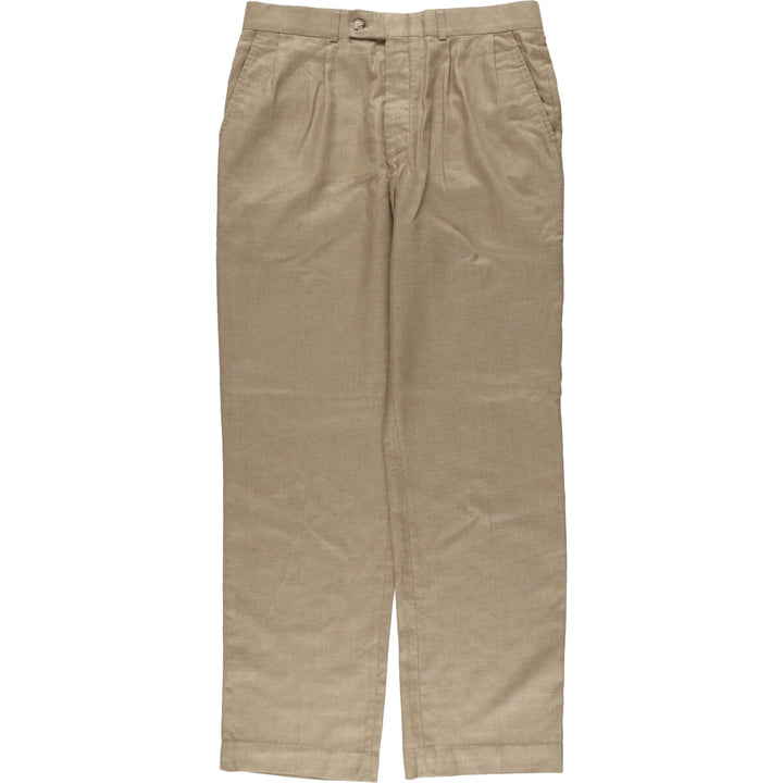Vintage two-pleat slacks made in the USA, men's size w32 unclear Beige type Vintage Second Hand