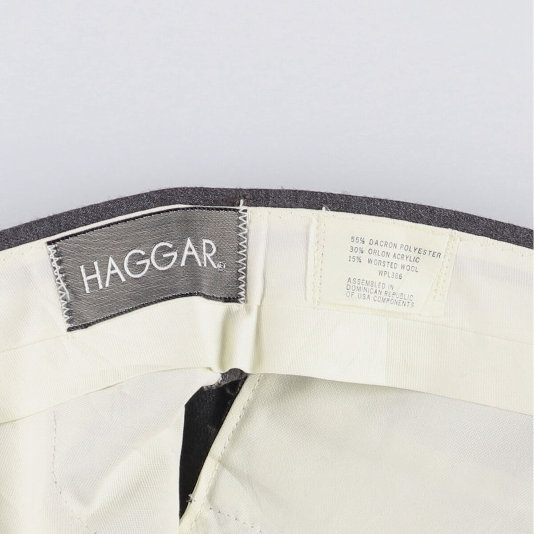 Haggar slacks for men, size W34 polyester gray type Vintage Second Hand