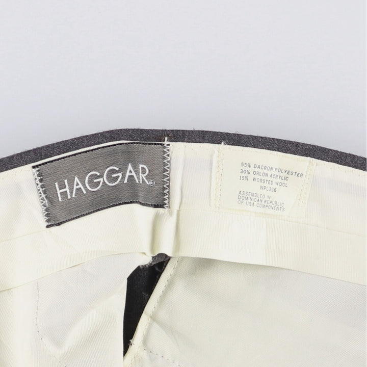 Haggar slacks for men, size W34 polyester gray type Vintage Second Hand