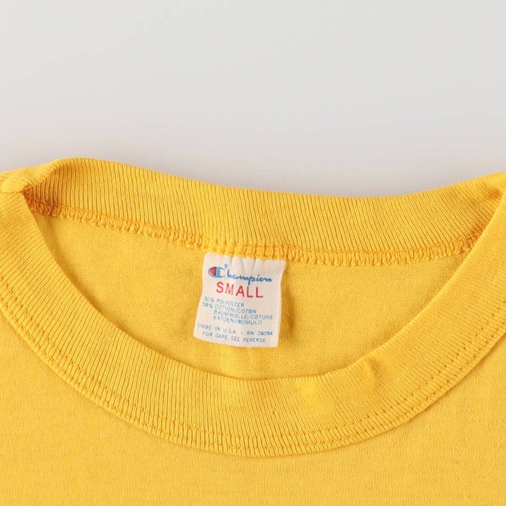 Vintage 1980'S Champion Trico Tag College T-shirt, Made in USA, Women's Size Small polyester yellow type Vintage Second Hand