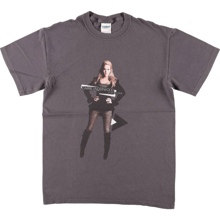 Gildan Carrie Underwood Band T-Shirt, Men's Size Small cotton gray type Vintage Second Hand