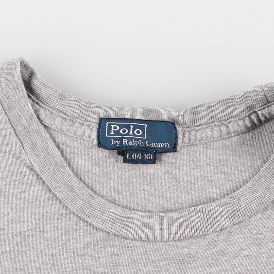 Ralph Lauren POLO by Ralph Lauren short-sleeved logo T-shirt, women's size L unclear gray type Vintage Second Hand