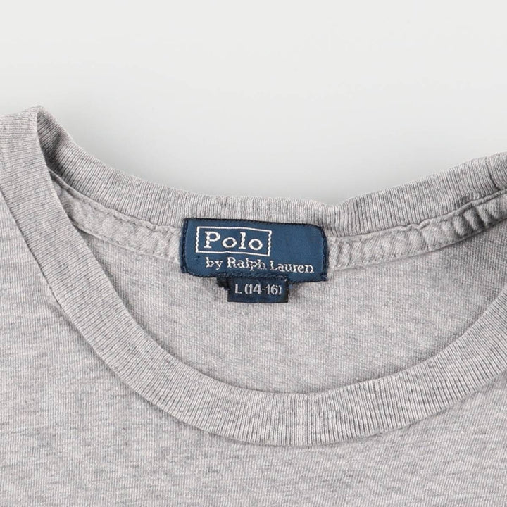 Ralph Lauren POLO by Ralph Lauren short-sleeved logo T-shirt, women's size L unclear gray type Vintage Second Hand
