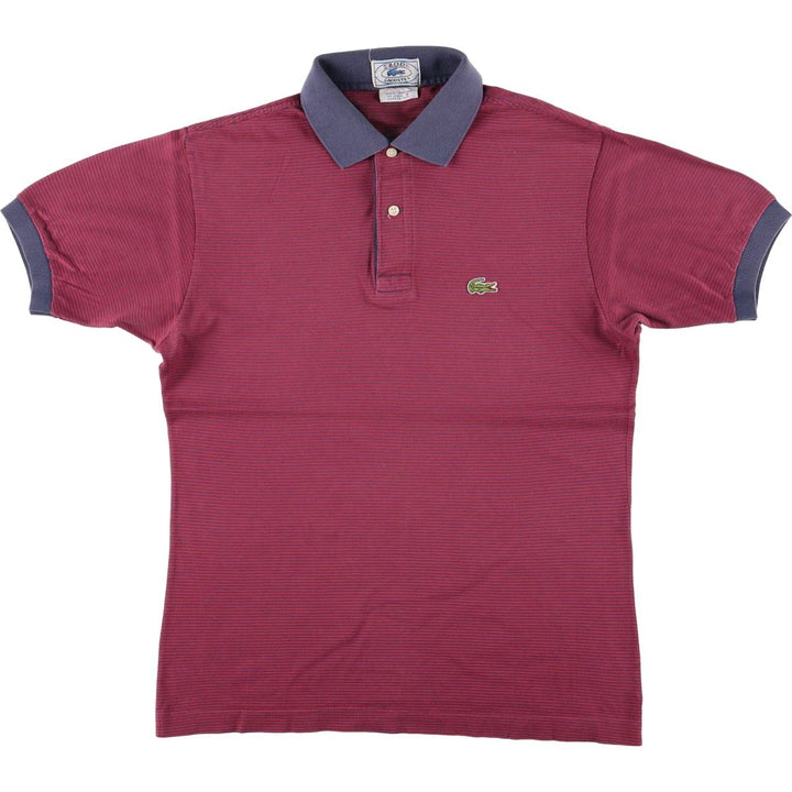 Vintage 1970s-1980'S Lacoste IZOD short-sleeved striped polo shirt, men's size small cotton red type Vintage Second Hand