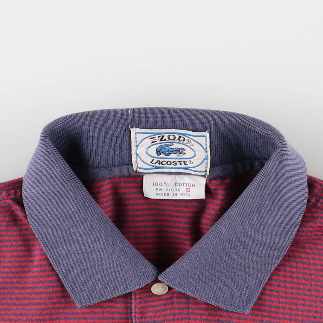 Vintage 1970s-1980'S Lacoste IZOD short-sleeved striped polo shirt, men's size small cotton red type Vintage Second Hand