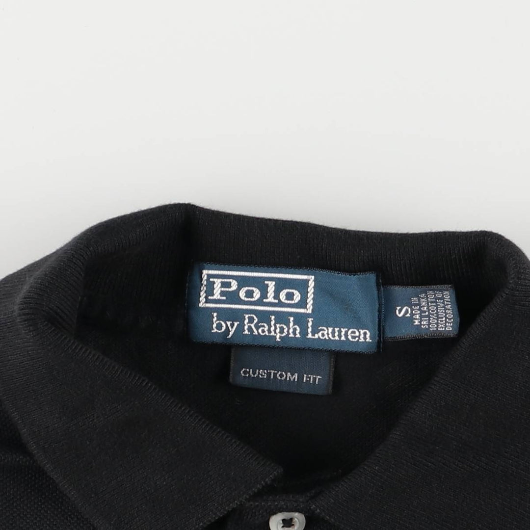 Ralph Lauren POLO by Ralph Lauren CUSTOM FIT short-sleeved polo shirt, men's size S cotton black type Vintage Second Hand