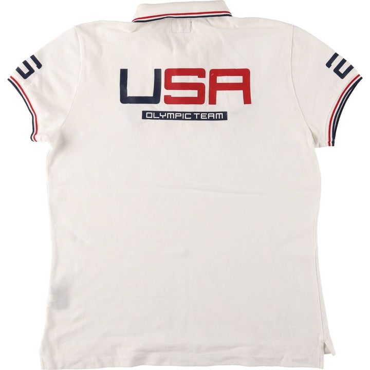 Ralph Lauren POLO RALPH LAUREN 2016 Rio de Janeiro Olympics short sleeve polo shirt for women size L cotton white type Vintage Second Hand