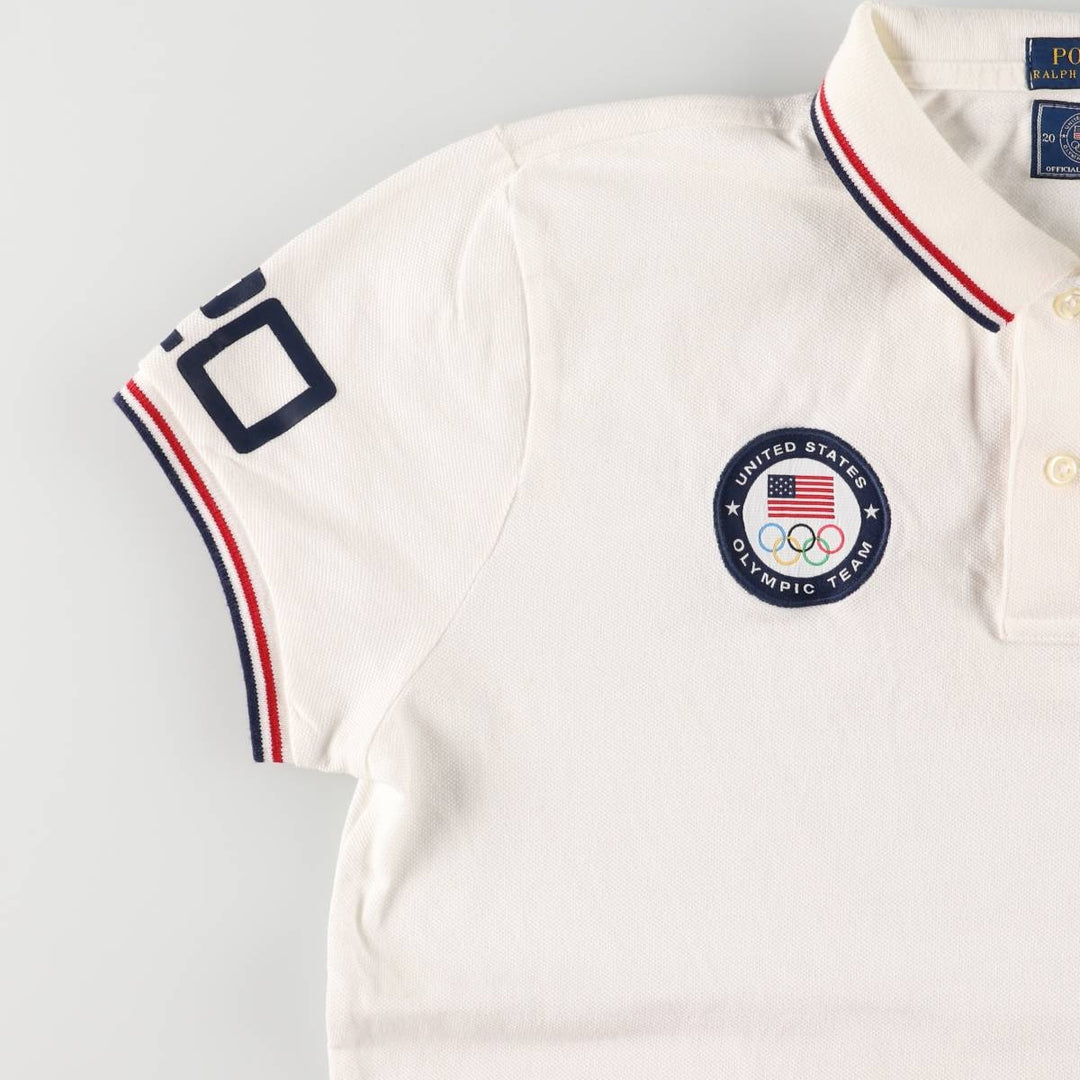 Ralph Lauren POLO RALPH LAUREN 2016 Rio de Janeiro Olympics short sleeve polo shirt for women size L cotton white type Vintage Second Hand