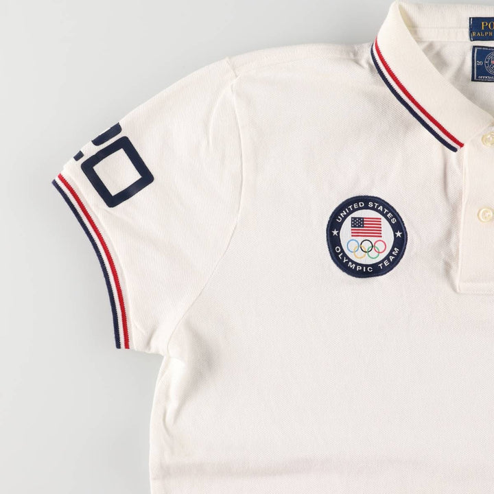 Ralph Lauren POLO RALPH LAUREN 2016 Rio de Janeiro Olympics short sleeve polo shirt for women size L cotton white type Vintage Second Hand
