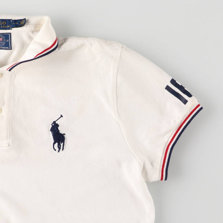 Ralph Lauren POLO RALPH LAUREN 2016 Rio de Janeiro Olympics short sleeve polo shirt for women size L cotton white type Vintage Second Hand