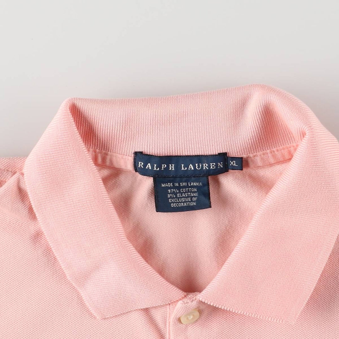 Ralph Lauren short-sleeved polo shirt, women's size XL cotton coral Vintage Second Hand