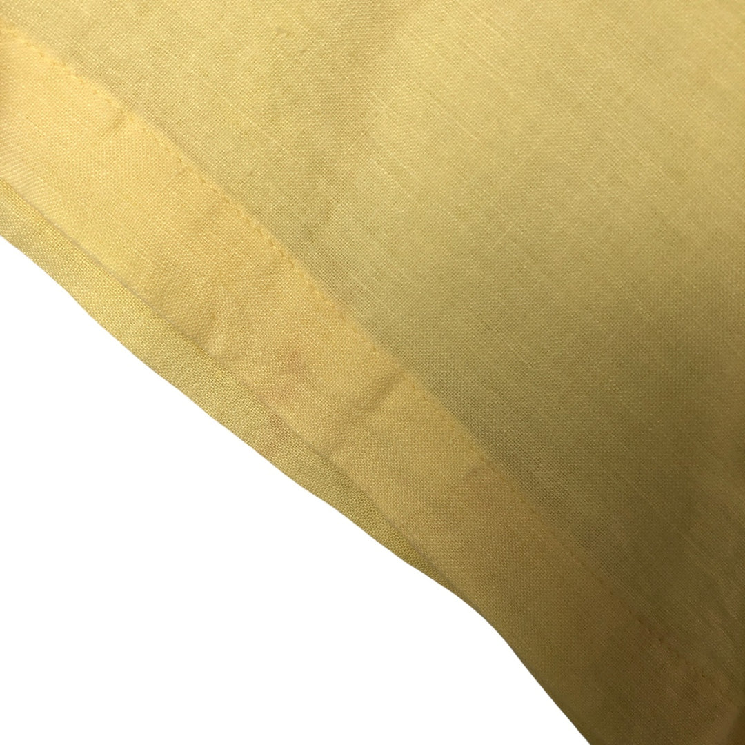 90s-00'S Calvin Klein Jeans Short Sleeve Open Collar Cotton and Linen Box Shirt, Men's Size L linen yellow type Vintage Second Hand