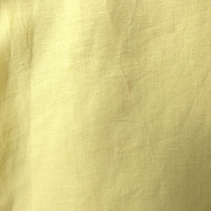 90s-00'S Calvin Klein Jeans Short Sleeve Open Collar Cotton and Linen Box Shirt, Men's Size L linen yellow type Vintage Second Hand