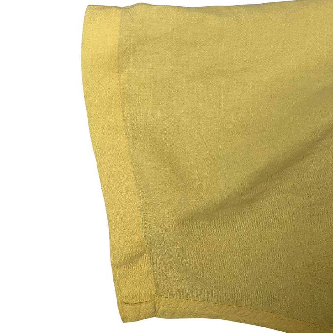 90s-00'S Calvin Klein Jeans Short Sleeve Open Collar Cotton and Linen Box Shirt, Men's Size L linen yellow type Vintage Second Hand
