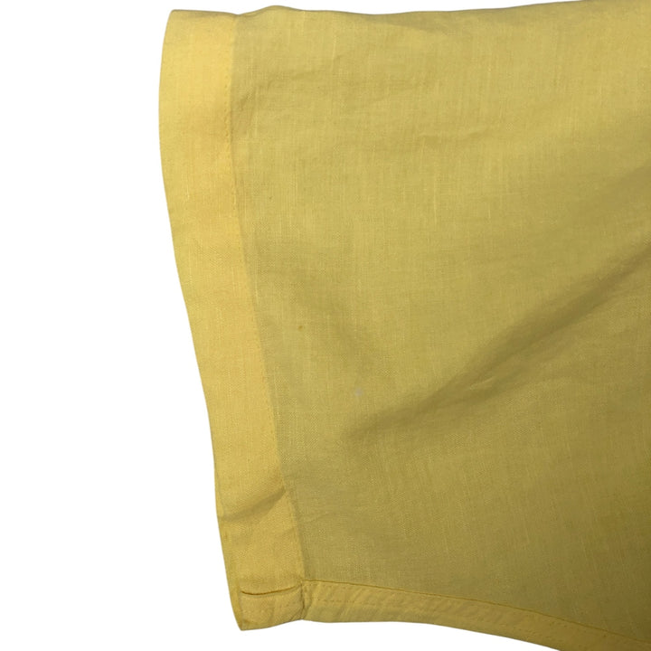 90s-00'S Calvin Klein Jeans Short Sleeve Open Collar Cotton and Linen Box Shirt, Men's Size L linen yellow type Vintage Second Hand