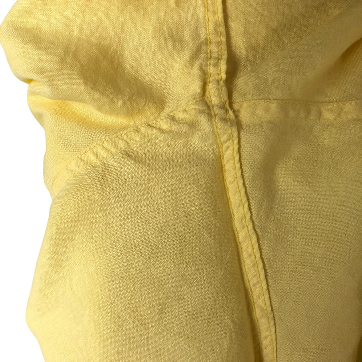 90s-00'S Calvin Klein Jeans Short Sleeve Open Collar Cotton and Linen Box Shirt, Men's Size L linen yellow type Vintage Second Hand