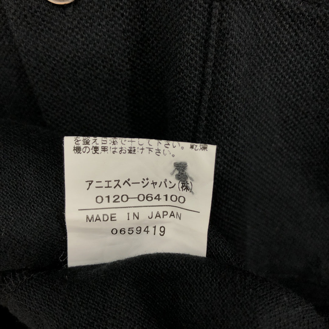 agnes b. HOMME pique short sleeve cotton shirt, men's size S cotton black type Vintage Second Hand