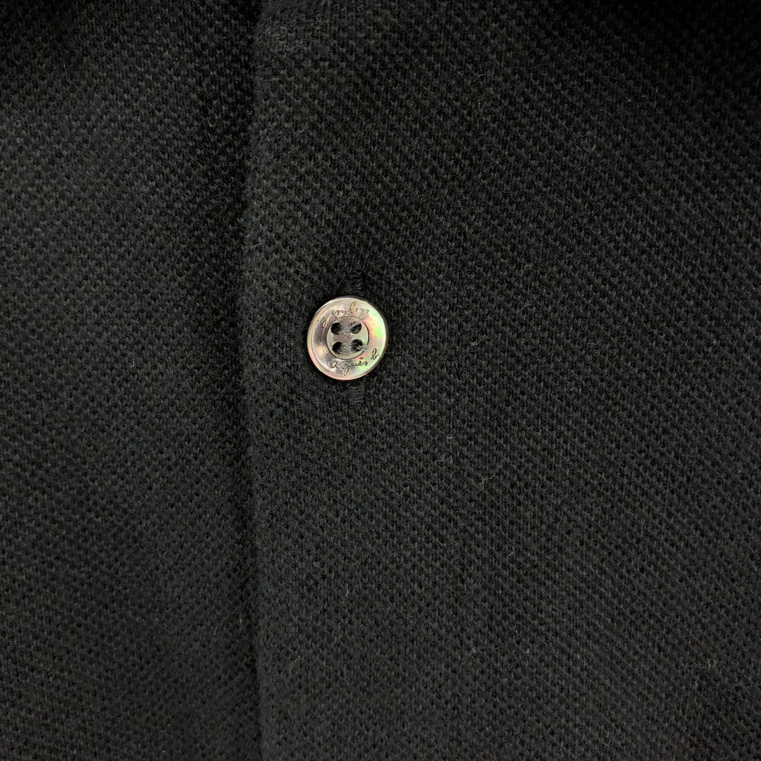 agnes b. HOMME pique short sleeve cotton shirt, men's size S cotton black type Vintage Second Hand
