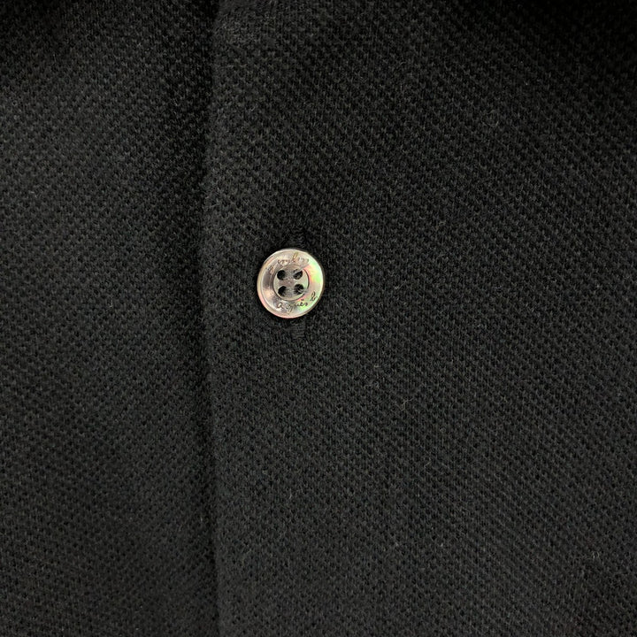 agnes b. HOMME pique short sleeve cotton shirt, men's size S cotton black type Vintage Second Hand