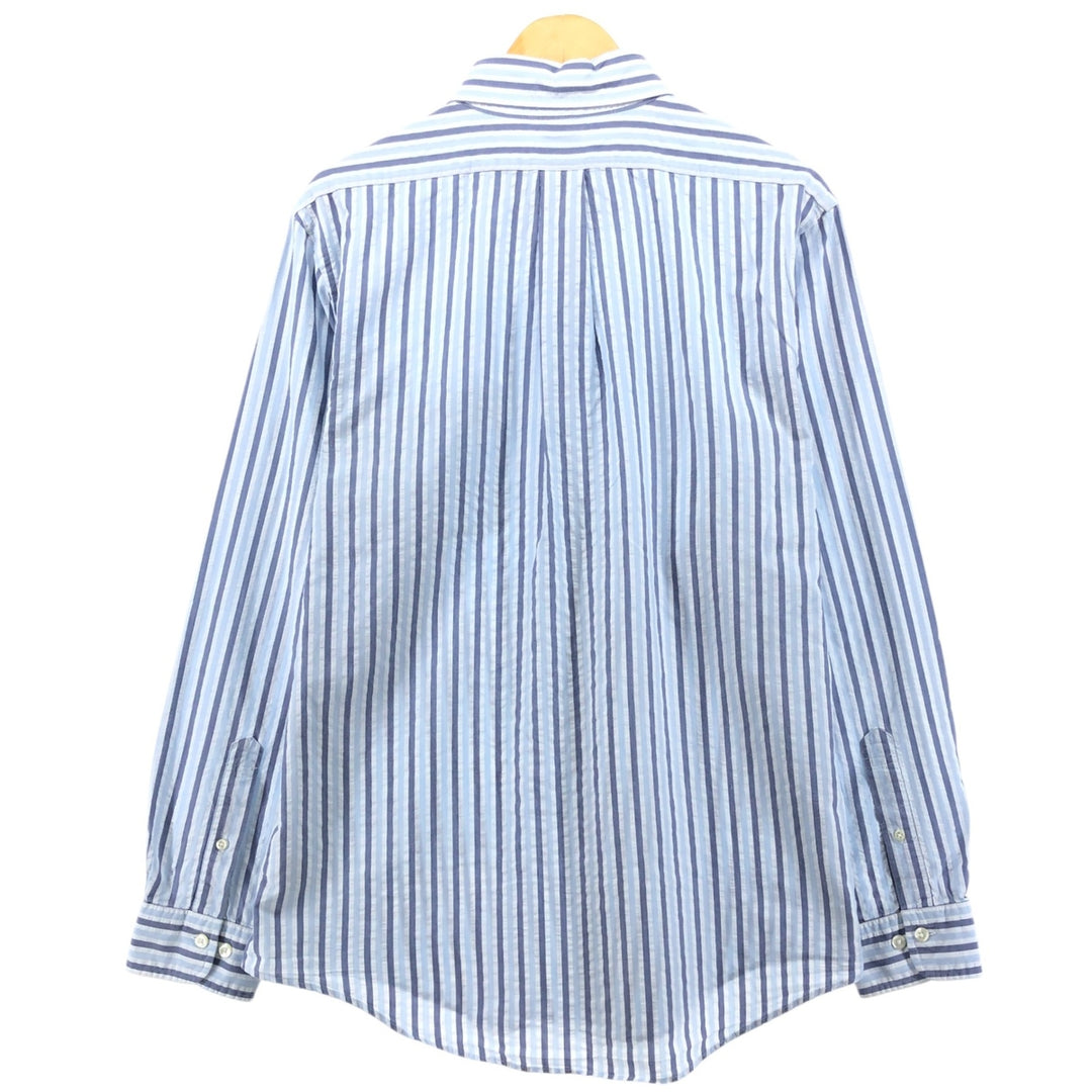 Brooks Brothers Est.1818 Seersucker Long Sleeve Button-Down Striped Shirt, Men's Size L cotton white type Vintage Second Hand