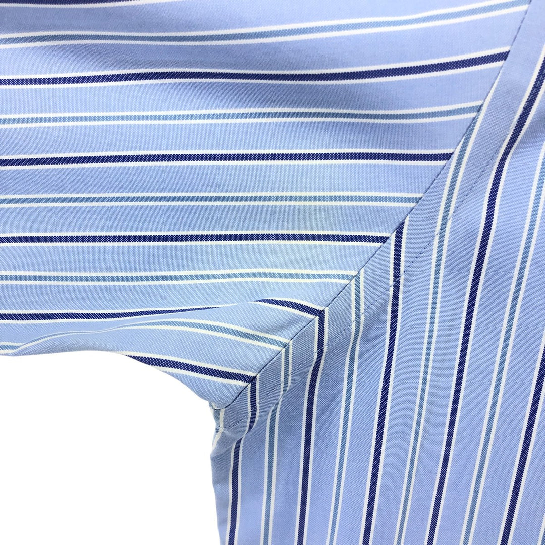 Brooks Brothers Est.1818 Long Sleeve Cotton Striped Shirt, Men's M Size cotton Blue type light blue Vintage Second Hand