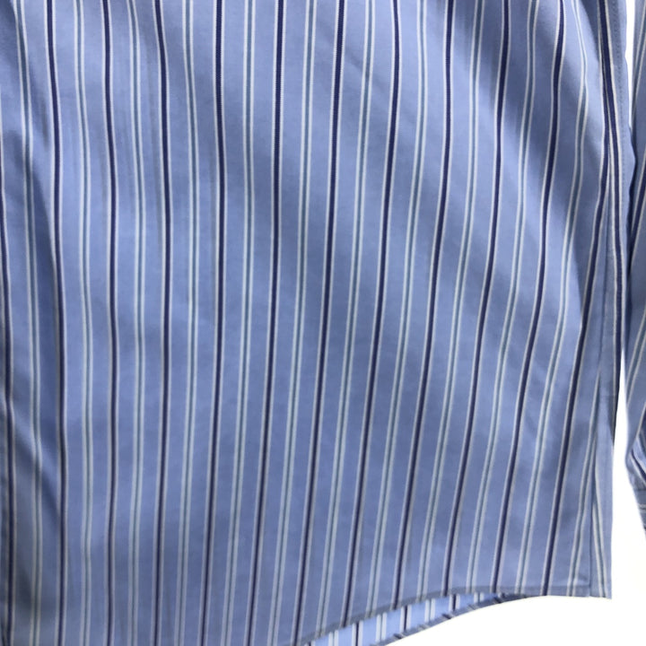 Brooks Brothers Est.1818 Long Sleeve Cotton Striped Shirt, Men's M Size cotton Blue type light blue Vintage Second Hand