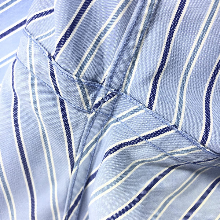 Brooks Brothers Est.1818 Long Sleeve Cotton Striped Shirt, Men's M Size cotton Blue type light blue Vintage Second Hand
