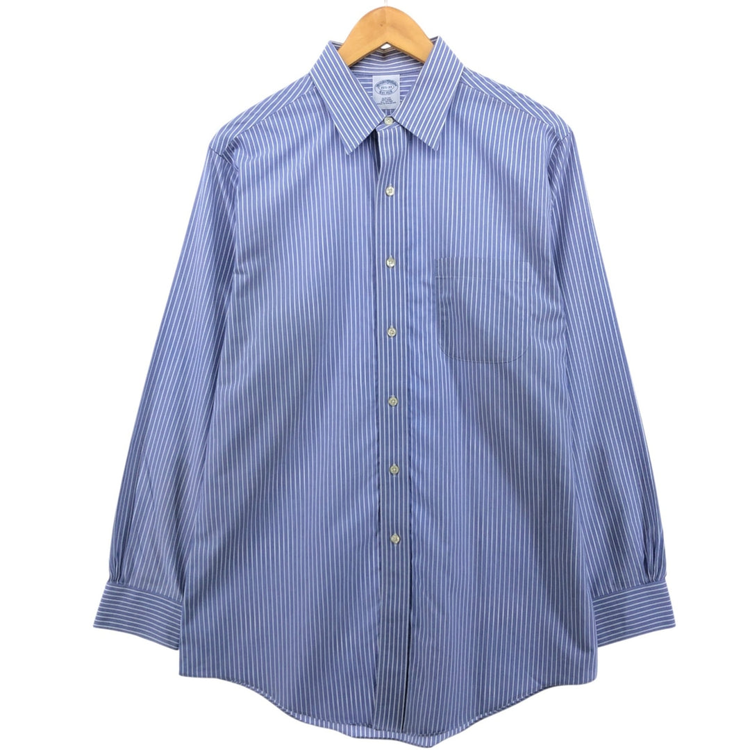 Brooks Brothers Est.1818 Long Sleeve Cotton Striped Shirt, Men's M Size cotton blue type Vintage Second Hand