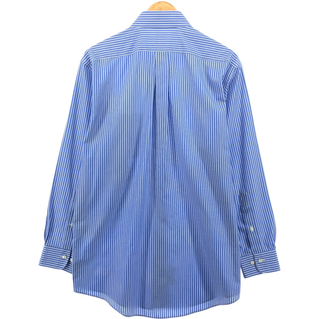 Brooks Brothers long-sleeved button-down striped shirt, men's size M cotton blue type Vintage Second Hand