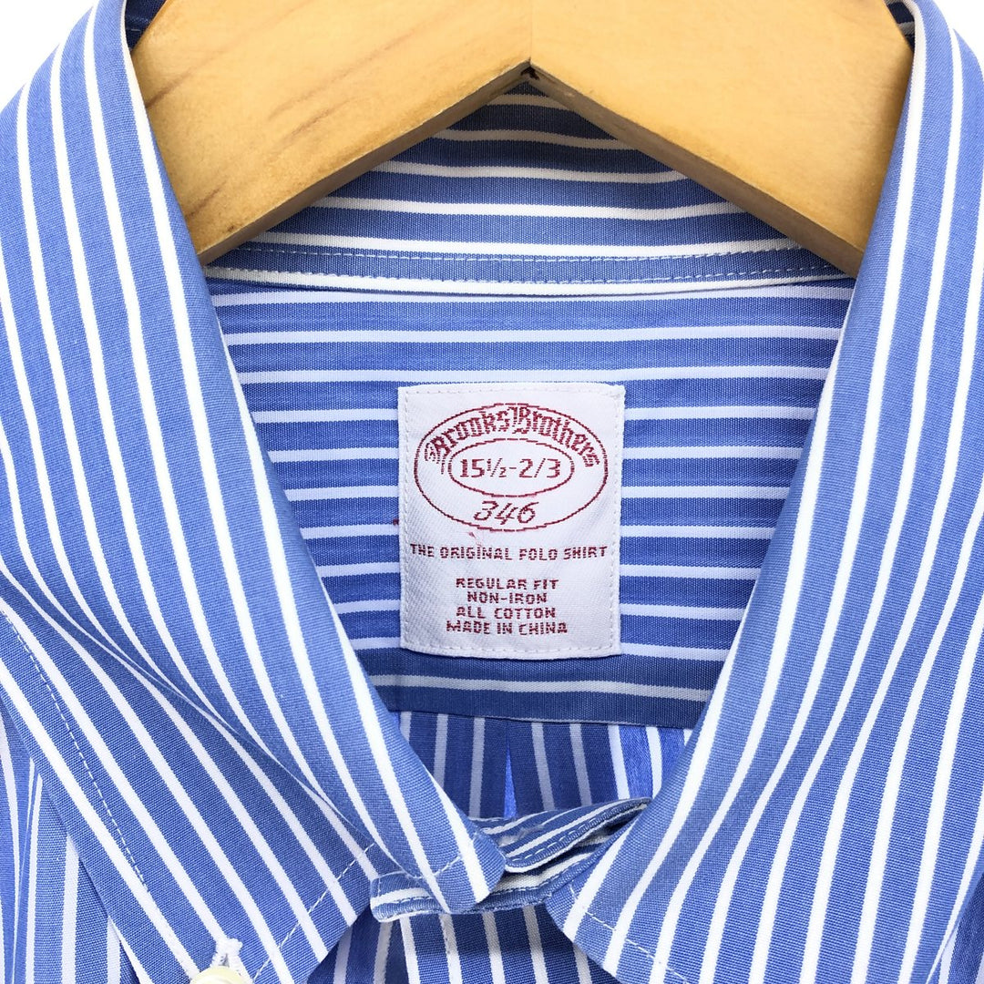 Brooks Brothers long-sleeved button-down striped shirt, men's size M cotton blue type Vintage Second Hand