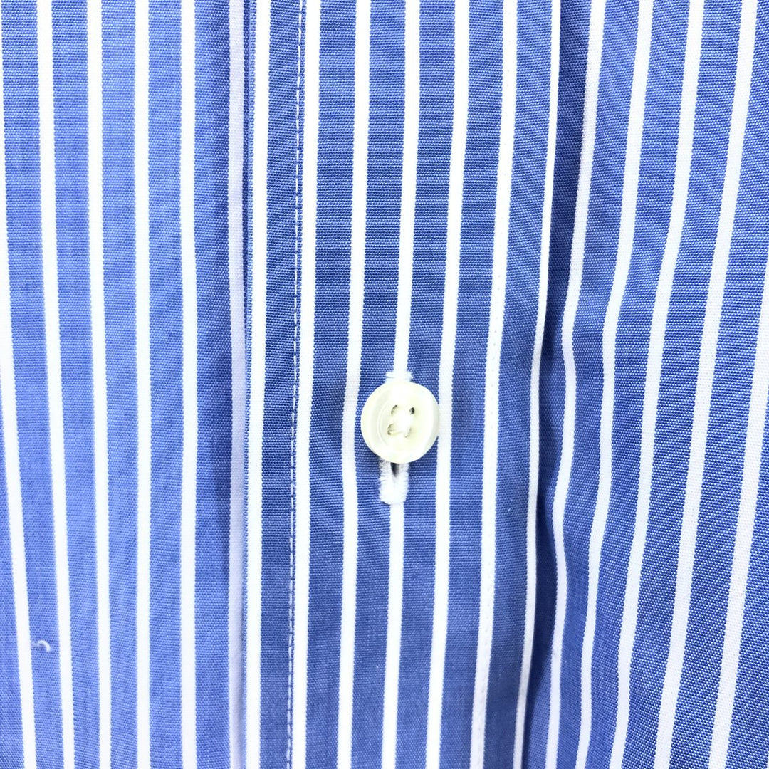 Brooks Brothers long-sleeved button-down striped shirt, men's size M cotton blue type Vintage Second Hand