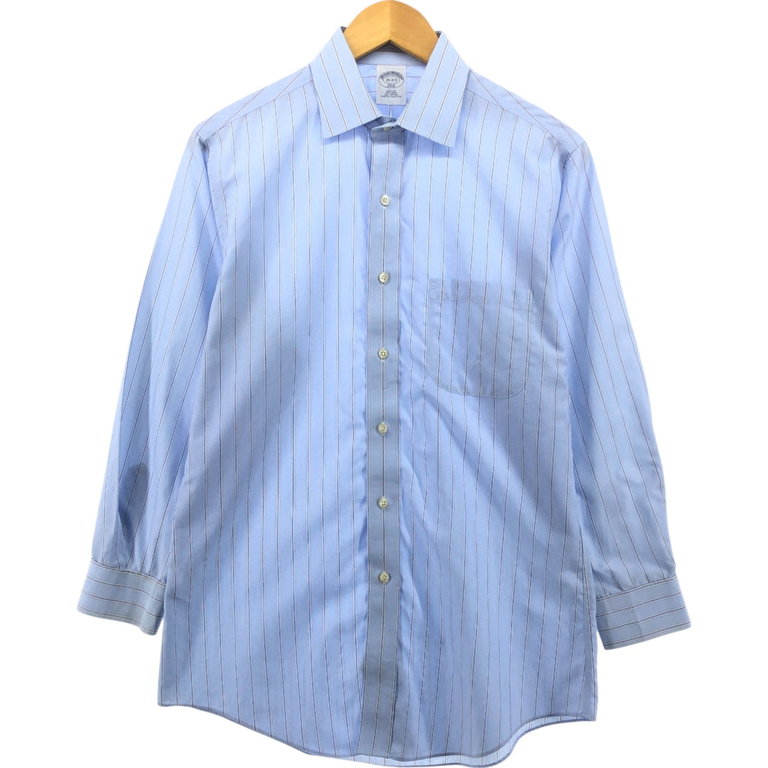 Brooks Brothers 346 Long Sleeve Cotton Striped Shirt, Men's Size Medium cotton Blue type light blue Vintage Second Hand
