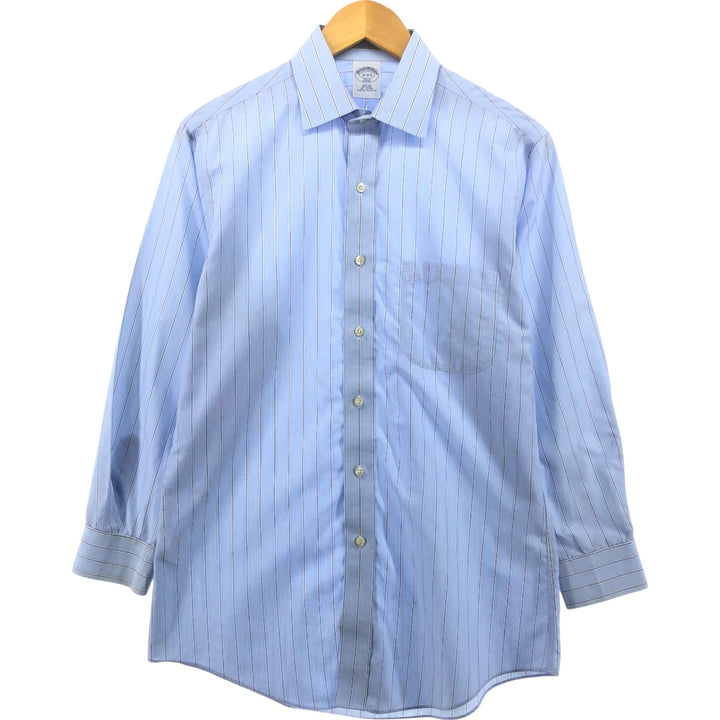 Brooks Brothers 346 Long Sleeve Cotton Striped Shirt, Men's Size Medium cotton Blue type light blue Vintage Second Hand