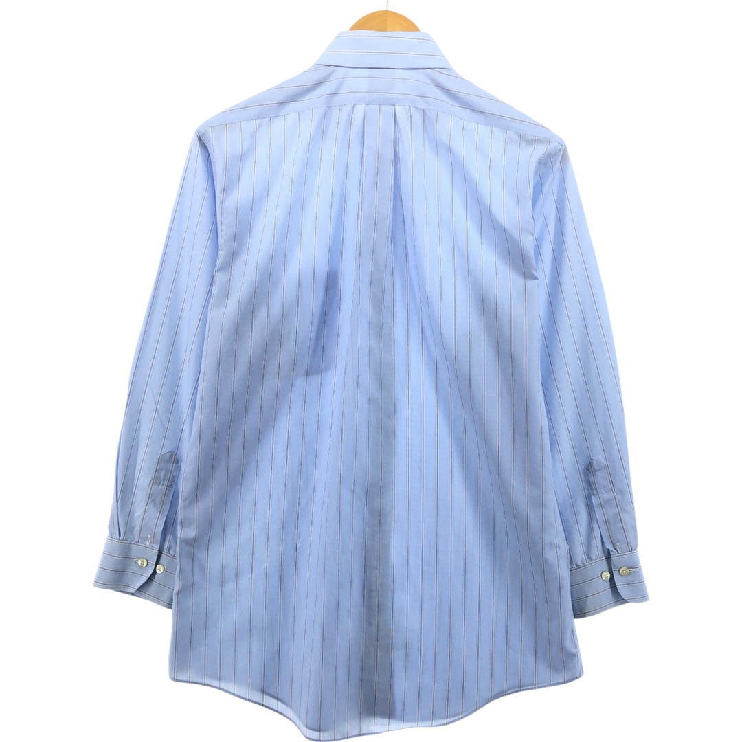 Brooks Brothers 346 Long Sleeve Cotton Striped Shirt, Men's Size Medium cotton Blue type light blue Vintage Second Hand
