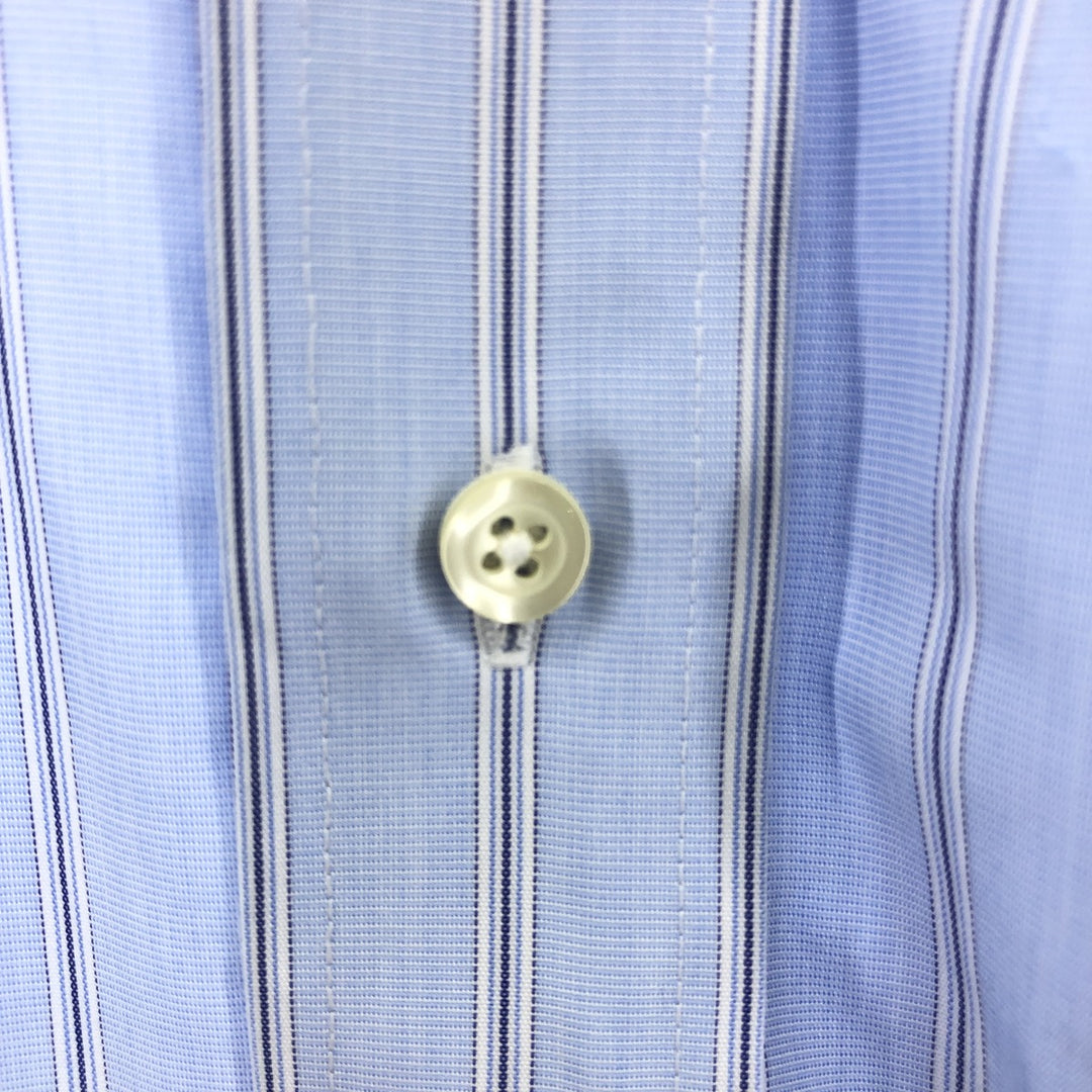 Brooks Brothers 346 Long Sleeve Cotton Striped Shirt, Men's Size Medium cotton Blue type light blue Vintage Second Hand