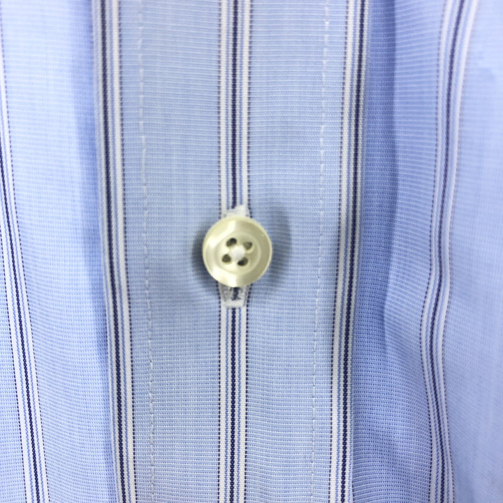 Brooks Brothers 346 Long Sleeve Cotton Striped Shirt, Men's Size Medium cotton Blue type light blue Vintage Second Hand