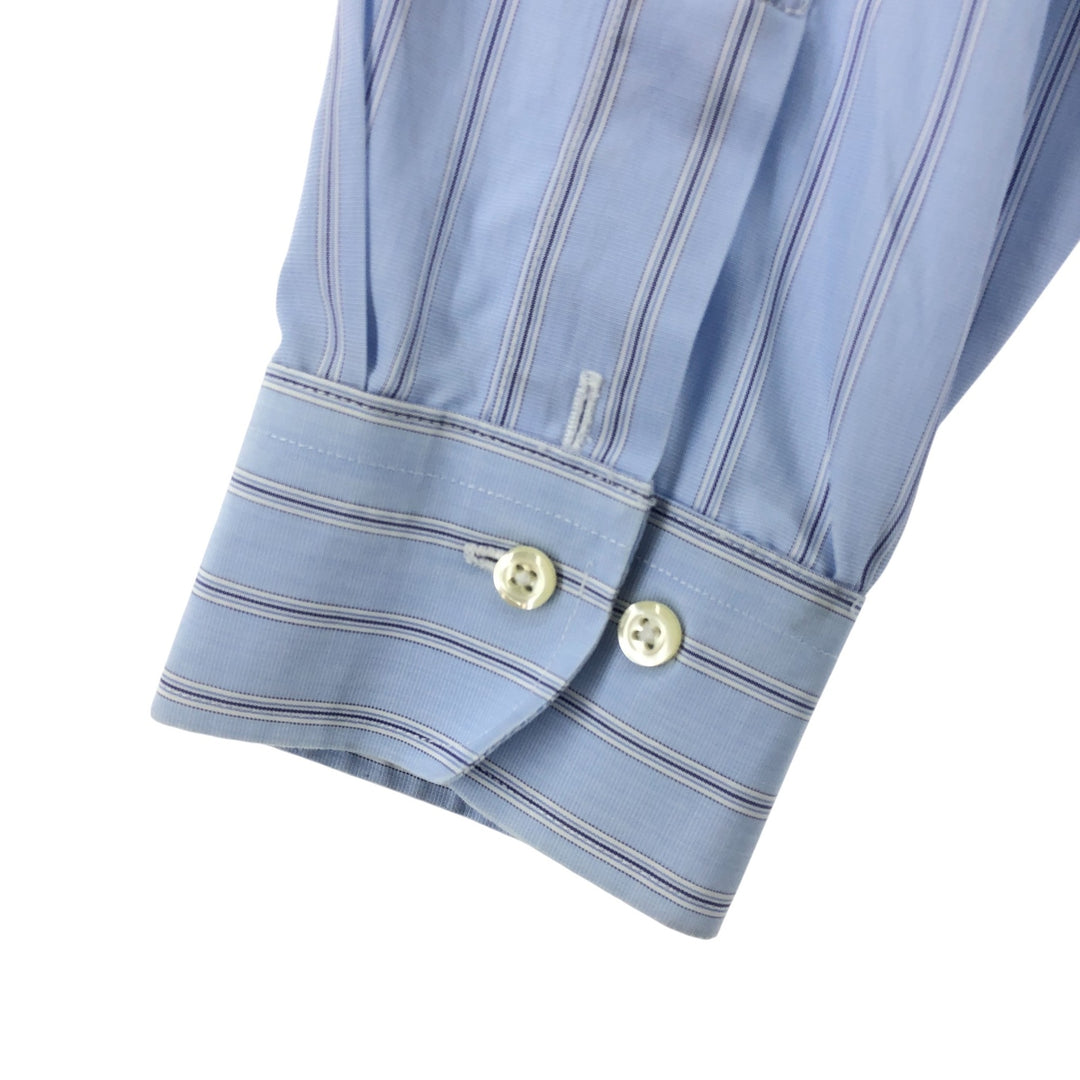 Brooks Brothers 346 Long Sleeve Cotton Striped Shirt, Men's Size Medium cotton Blue type light blue Vintage Second Hand