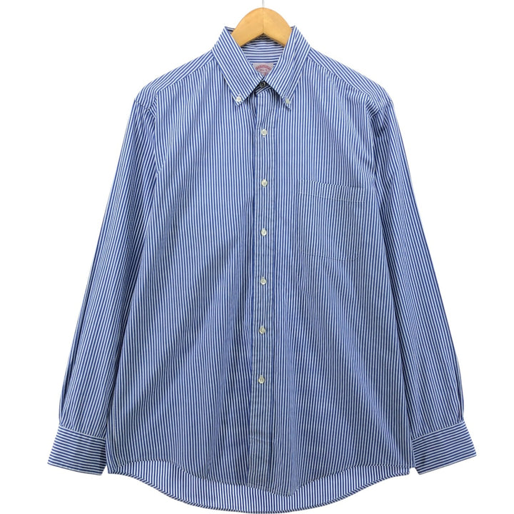 Brooks Brothers Est.1818 Long Sleeve Button-Down Striped Shirt, Men's M Size cotton blue type Vintage Second Hand
