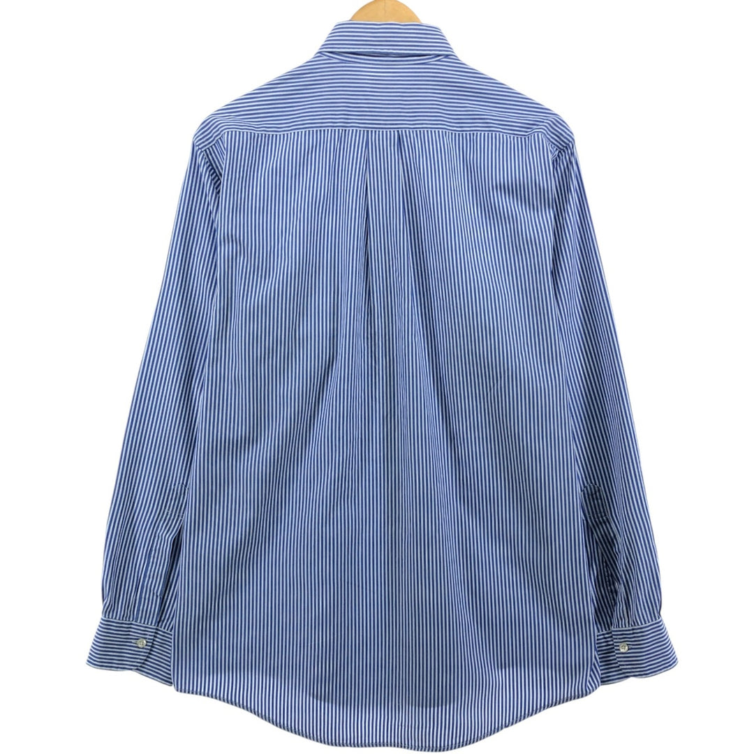 Brooks Brothers Est.1818 Long Sleeve Button-Down Striped Shirt, Men's M Size cotton blue type Vintage Second Hand