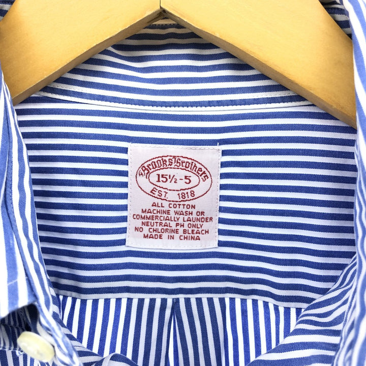Brooks Brothers Est.1818 Long Sleeve Button-Down Striped Shirt, Men's M Size cotton blue type Vintage Second Hand