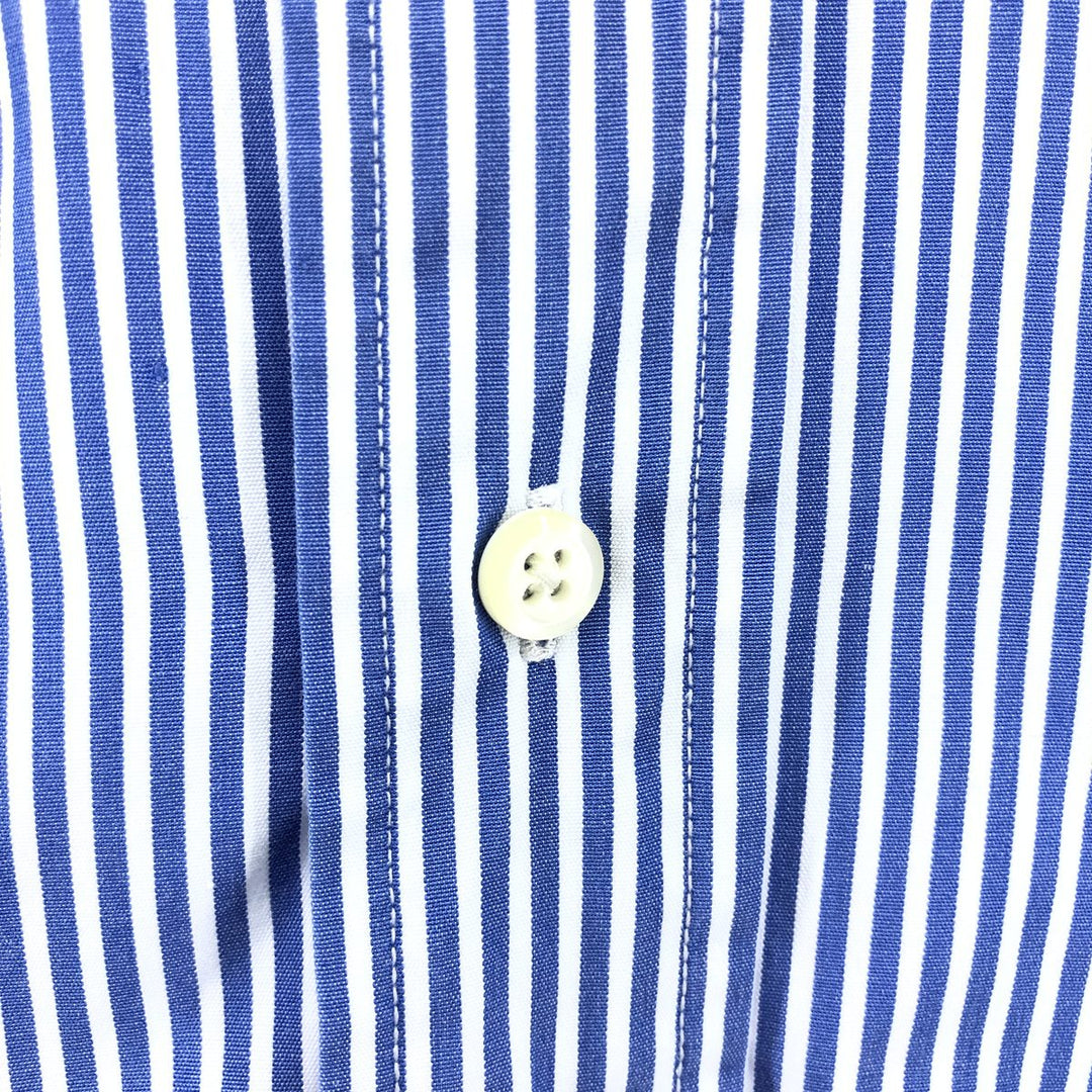 Brooks Brothers Est.1818 Long Sleeve Button-Down Striped Shirt, Men's M Size cotton blue type Vintage Second Hand