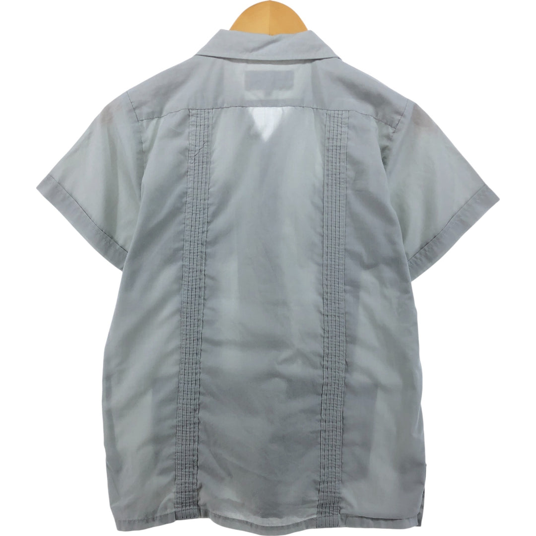 YUCATECA Open Collar Short Sleeve Cuban Shirt, Box Shirt, Women's Size M polyester gray type Vintage Second Hand