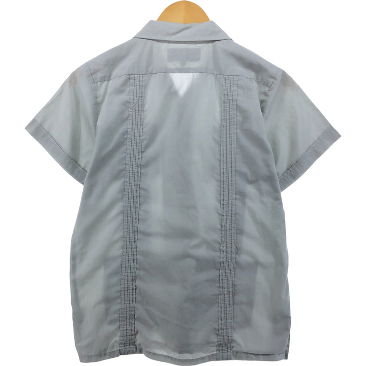 YUCATECA Open Collar Short Sleeve Cuban Shirt, Box Shirt, Women's Size M polyester gray type Vintage Second Hand