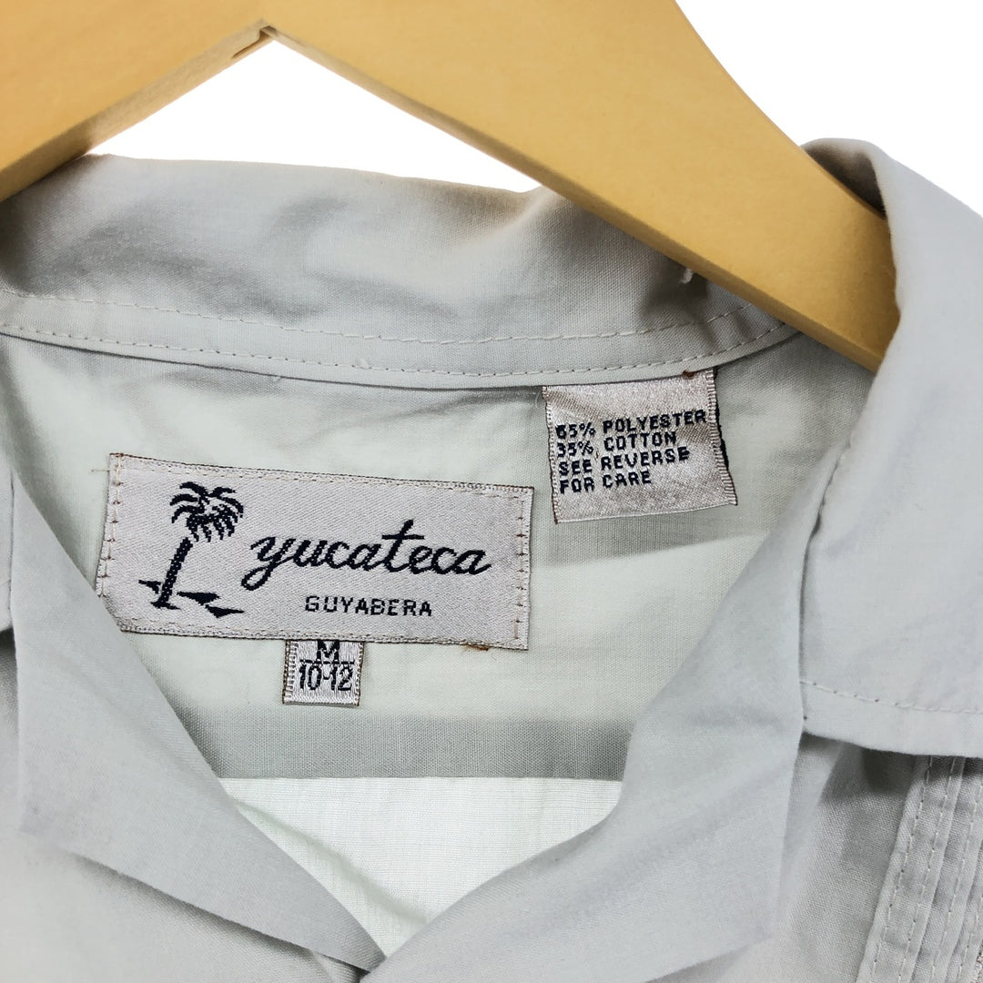 YUCATECA Open Collar Short Sleeve Cuban Shirt, Box Shirt, Women's Size M polyester gray type Vintage Second Hand