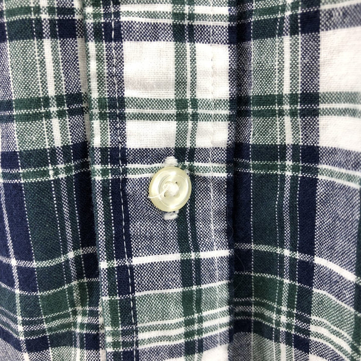 Ralph Lauren POLO by Ralph Lauren Long Sleeve Button-Down Check Shirt Men's Size L cotton navy blue type Vintage Second Hand